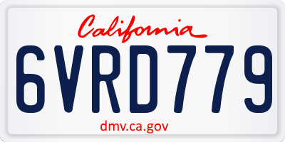 CA license plate 6VRD779