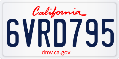 CA license plate 6VRD795