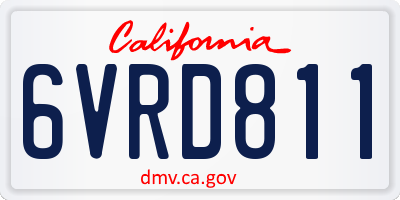 CA license plate 6VRD811