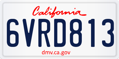 CA license plate 6VRD813