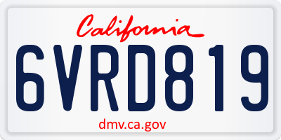 CA license plate 6VRD819