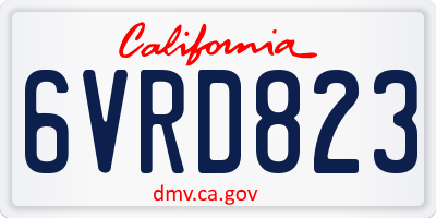 CA license plate 6VRD823