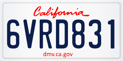 CA license plate 6VRD831