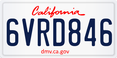 CA license plate 6VRD846