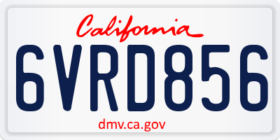 CA license plate 6VRD856