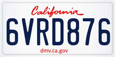 CA license plate 6VRD876