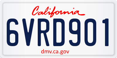 CA license plate 6VRD901