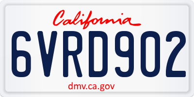 CA license plate 6VRD902