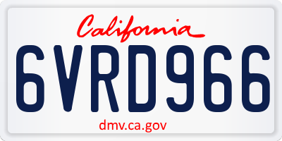 CA license plate 6VRD966