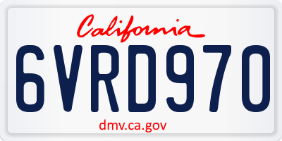 CA license plate 6VRD970