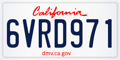 CA license plate 6VRD971