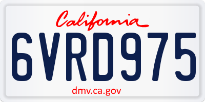 CA license plate 6VRD975