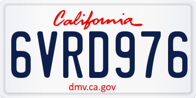 CA license plate 6VRD976