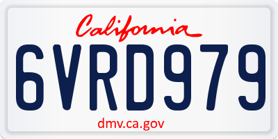 CA license plate 6VRD979