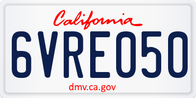 CA license plate 6VRE050