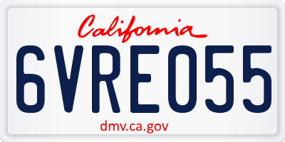 CA license plate 6VRE055
