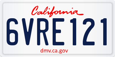 CA license plate 6VRE121