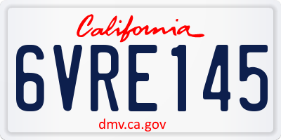 CA license plate 6VRE145