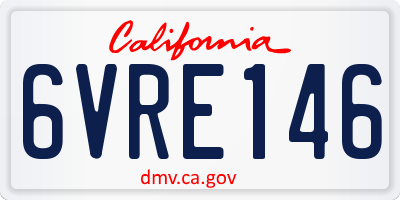 CA license plate 6VRE146