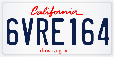 CA license plate 6VRE164