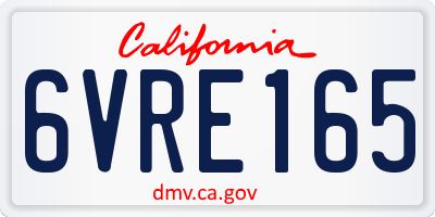 CA license plate 6VRE165