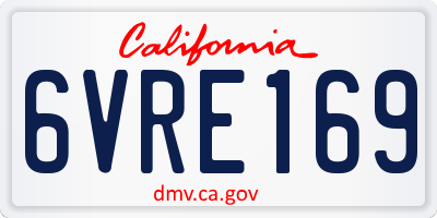 CA license plate 6VRE169