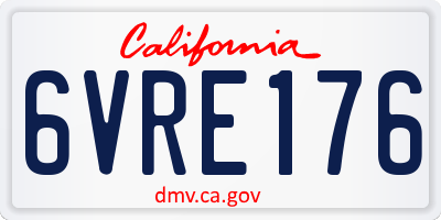 CA license plate 6VRE176