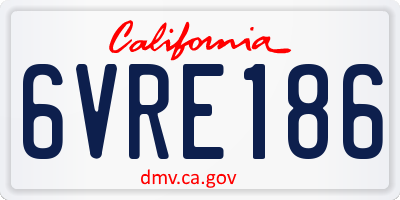CA license plate 6VRE186