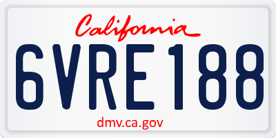 CA license plate 6VRE188