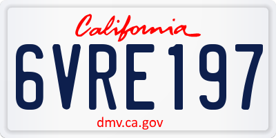 CA license plate 6VRE197