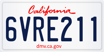 CA license plate 6VRE211