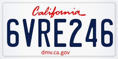 CA license plate 6VRE246