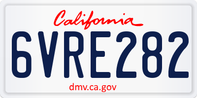 CA license plate 6VRE282