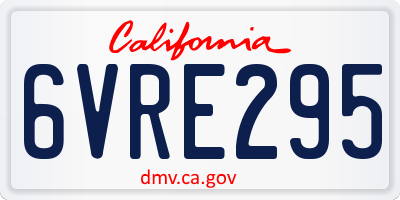 CA license plate 6VRE295