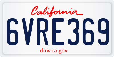 CA license plate 6VRE369