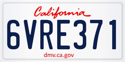 CA license plate 6VRE371