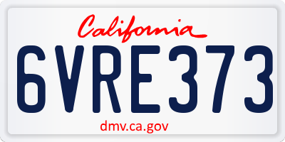 CA license plate 6VRE373