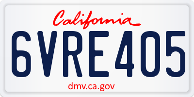 CA license plate 6VRE405
