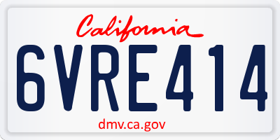 CA license plate 6VRE414