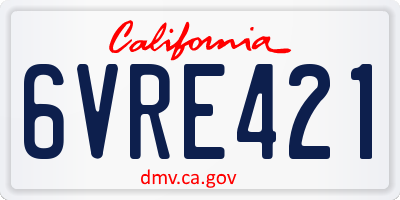 CA license plate 6VRE421