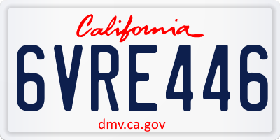 CA license plate 6VRE446