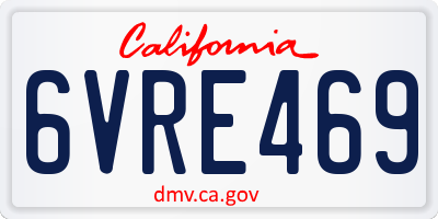 CA license plate 6VRE469