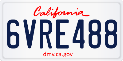 CA license plate 6VRE488