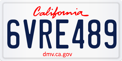 CA license plate 6VRE489