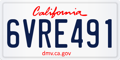 CA license plate 6VRE491