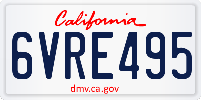 CA license plate 6VRE495