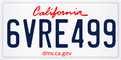CA license plate 6VRE499