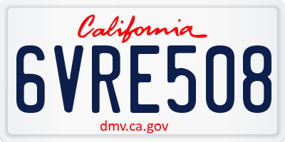 CA license plate 6VRE508