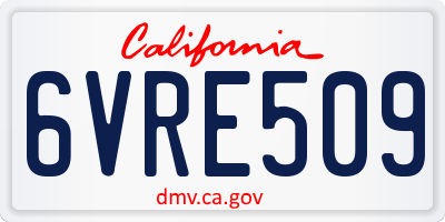 CA license plate 6VRE509