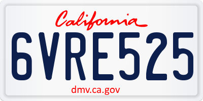 CA license plate 6VRE525